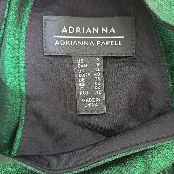 Adrianna Papell Women's Sleeveless Halter Neck Dress Green Party Cocktail Sz 8 - Picture 9 of 9
